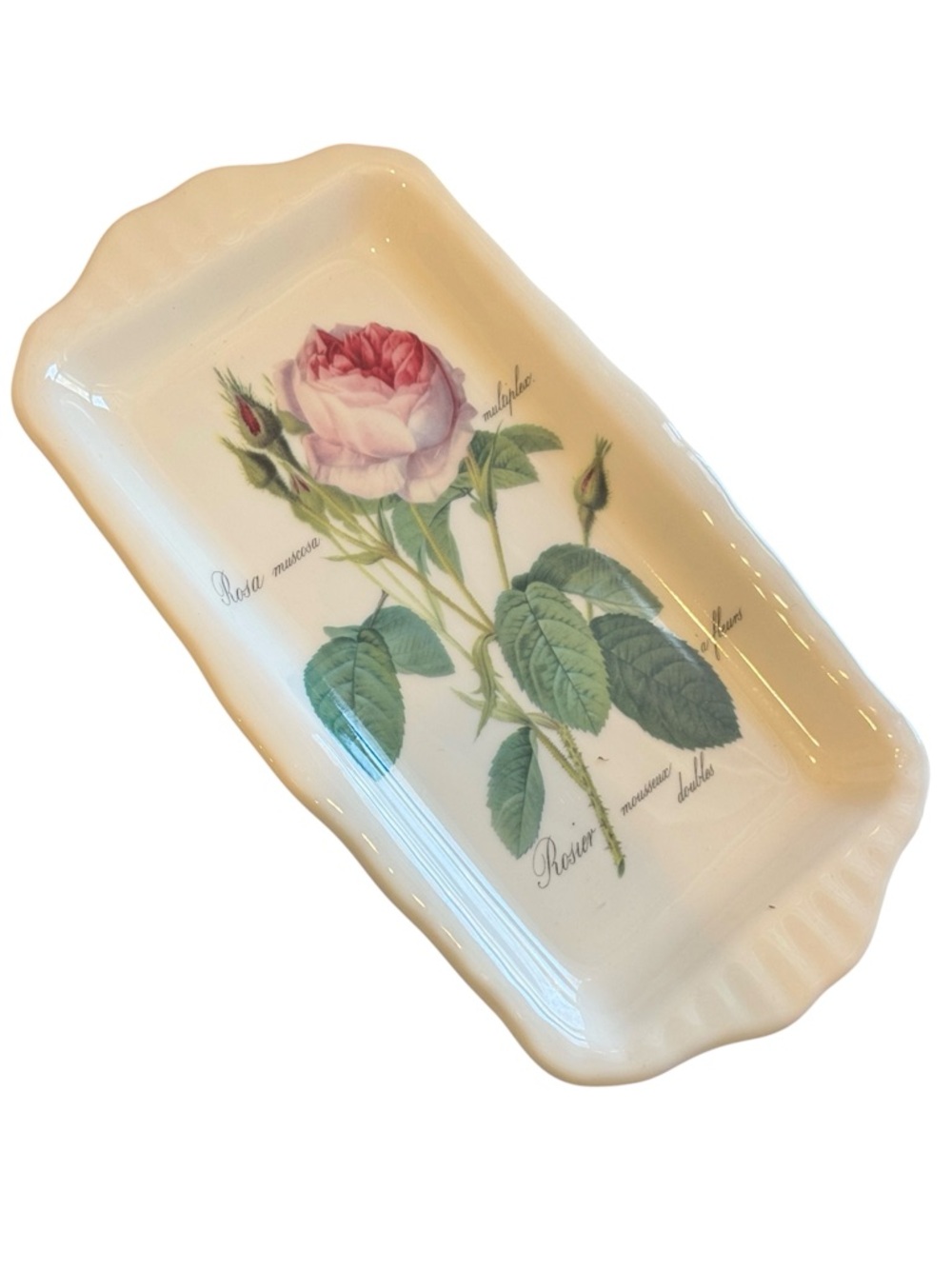 Roy Kirkham Redoute Roses Dessert Platter  Serving Tray 12x8” LN